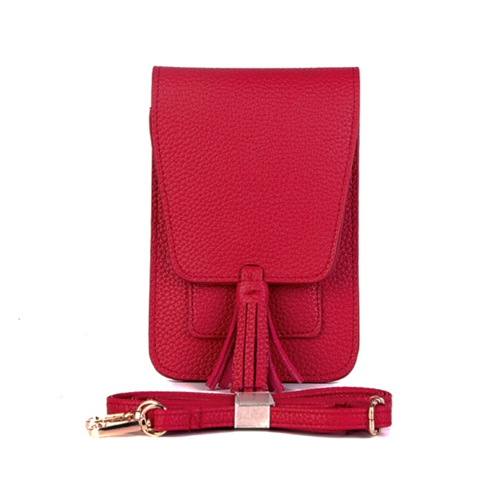 Vegan Leather Red Phone Wallet Bag